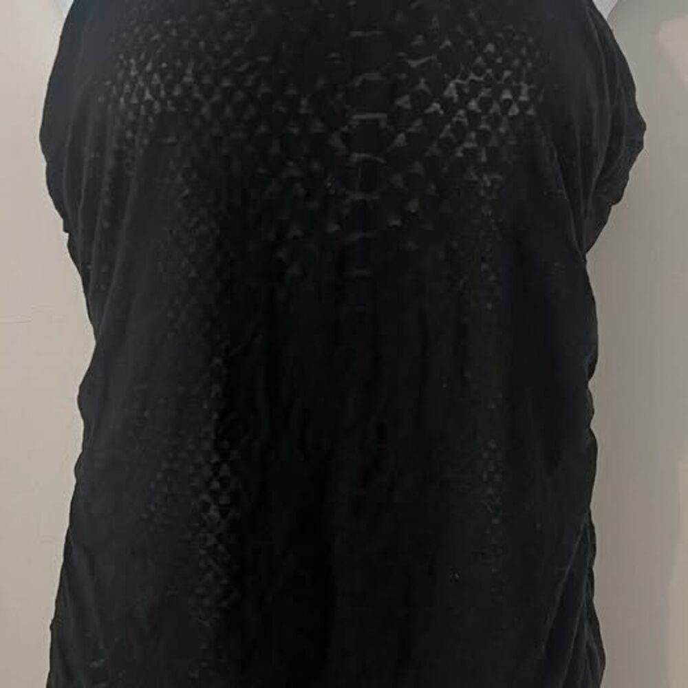 Express Black Sequin Neck Snakeskin Halter Top Y2k Mall Goth Size M